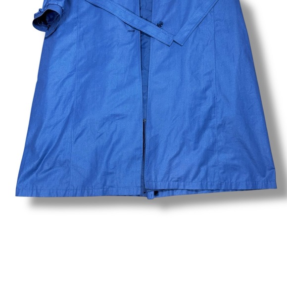 VTG 70s London fog By Wamsutta Blue Trench Coat Size 12 Retro Winter Preppy - Picture 12 of 13